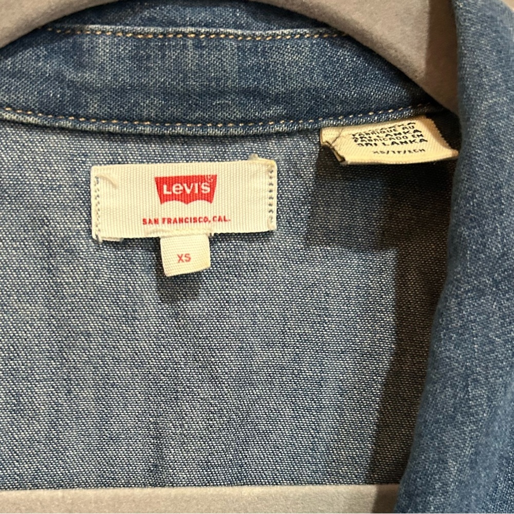 Levi's Red Label Blue Denim Button-Front Dress XS - Picture 2 of 3